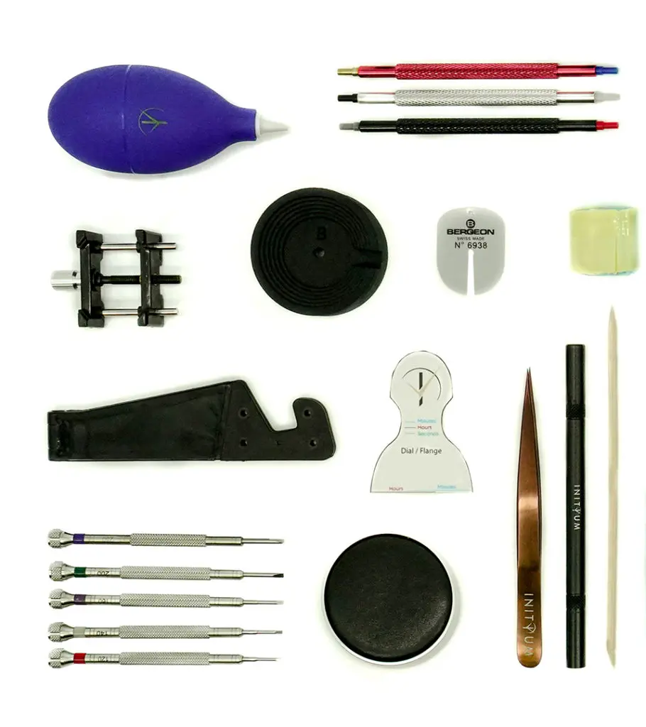 UTENSILI OROLOGERIA - Kit economico 16 attrezzi da orologiaio / Entry level  watchmaker 16 tools kit - TOOLKIT16I - wwt b2b store